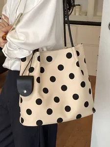 Bolso tote de lunares de gran capacidad para moda de verano y uso diario