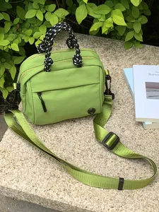 Versatile lime green mini backpack and crossbody bag for outdoor hiking and travel