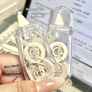 Minimalist Transparent Flip Cover Correction Tape Silent Smooth Large Capacity Student Stationery White Out Tape Office