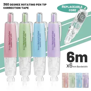 Retractable Correction Tape Morandi Aesthetic Refillable Pen Style Correction Tape For Student Office Stationery Supplies Gift