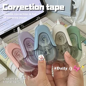 Detailed view of pastel large-capacity correction tapes with frosted texture