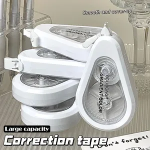 A detailed close-up shot showing a stack of high-quality white flip-top correction tapes.