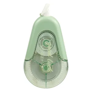 Mint green large capacity correction tape with transparent casing and good luck print