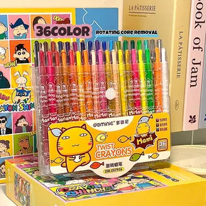 36 colors twist crayons set for kids art and drawing with easy rotating core feature