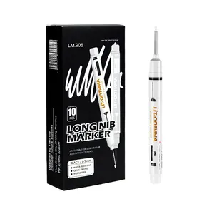 10PCS long nib deep hole markers in black for hardware and tile marking