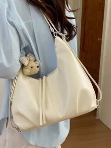 Zaino hobo casual bianco crema grande capacità e borsa a tracolla multifunzione