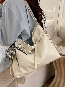Zaino Tote Borsa a Tracolla da Donna Versatile Convertibile a Grande Capacità in Pelle PU Stile Retro College Cinghie Regolabili