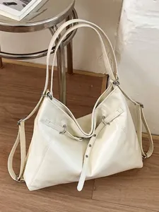 Zaino e borsa tote 3-in-1 versatile bianco crema a grande capacità per donna pendolare