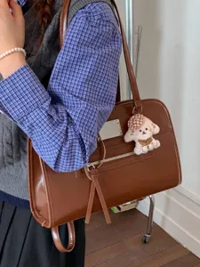 Stylish brown faux leather backpack for women, perfect for daily commuting and students