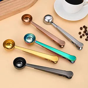 Cuchara Medidora de Café de Acero Inoxidable Con Clip de Sellado Cuchara Multifuncional para Leche en Polvo Cocina