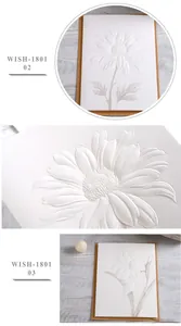 Detalle macro de un patrón floral en relieve de alta gama en cartulina blanca