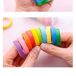 Lot de rubans adhésifs washi couleurs arc-en-ciel pour scrapbooking et décoration DIY