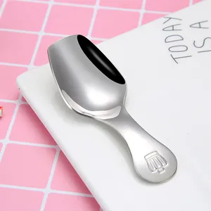 304 Stainless Steel Dessert Spoon Mirror Polishing Tea Spoon Thickened Short Handle Small Soup Spoon For Coffee Cake