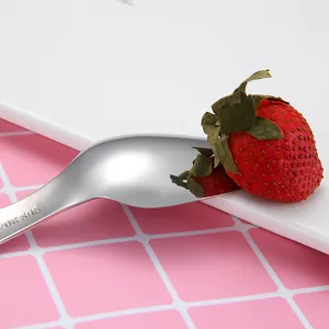 Premium 304 stainless steel dessert spoon with mirror polish finish and engraved SUS 304 logo