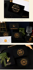 Elegante schwarze Grußkarten mit luxuriöser Goldfolienprägung für Geschenke