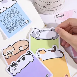 Cute cat-shaped pastel sticky notes in various designs for journaling and office reminders
