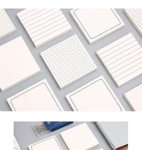 Dettaglio del set di foglietti adesivi con design a quadretti, a righe e bianchi