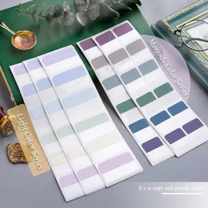 Onglets adhésifs semi-transparents aux couleurs Morandi pour l'école et le bureau