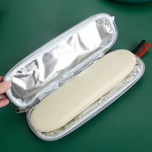 Juego de cubiertos ecológicos de paja de trigo con bolsa térmica portátil con cremallera.