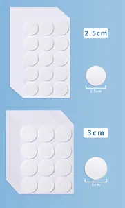 Detailed comparison of 2.5cm and 3cm white circular double-sided nano adhesive dots
