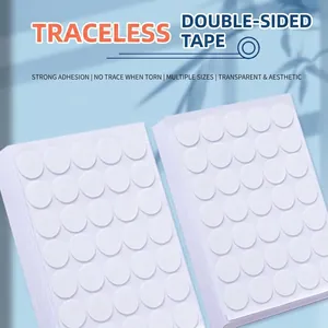 Two sheets of clear traceless round adhesive dots for crafting and wall decoration