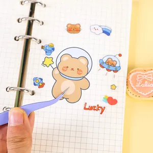 Autocollants mignons d'ours et d'espace pour la décoration de scrapbooking DIY