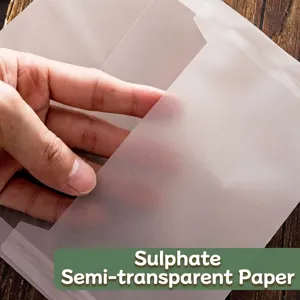 Sobre de papel pergamino traslúcido de alta calidad para tarjetas de felicitación DIY