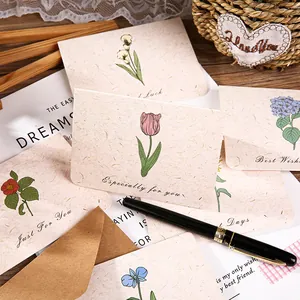 Juego de tarjetas de felicitación botánicas vintage con sobres de kraft