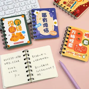 Cute A7 Mini Spiral Notebook with Cartoon Illustrations for Students and Children