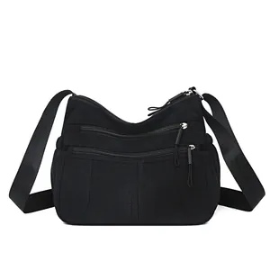 Women Oxford Fabric Crossbody Bag Multi-pocket Large Capacity Lightweight Water-repellent Daily Casual Shoulder Bag For Mother