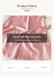 Detail view of smooth dusty pink polyester satin fabric with elegant glossy finish.
