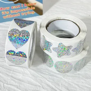 Holographic heart star round stickers for birthday wedding gift sealing decoration