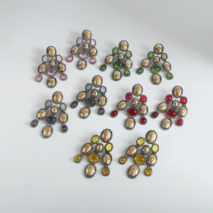 Detailed collection of vintage resin fringe earrings in multiple vibrant colors