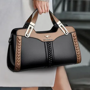 2025 Nuovo Design Borsa a Tracolla Donna Colore a Contrasto Pelle PU Borsa Messenger Moda Logo Canguro Borsa a Mano per Mamma