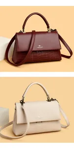 Detailed showcase of the burgundy and beige elegant crossbody handbags for women
