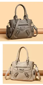 Sacs à main tendance en cuir grainé pour femmes en options de couleur taupe et beige