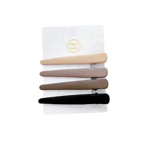 Set de 4 pinzas para el cabello mate grandes en tonos tierra neutros para mujer