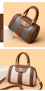 Close-up of fashion crossbody bag featuring braided texture and gold-tone hardware
