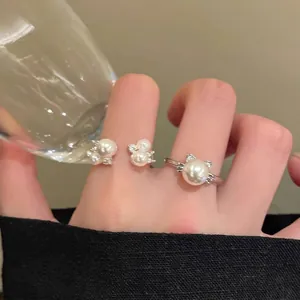 French baroque pearl open rings for women featuring an elegant niche designer style