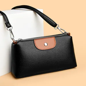 Bolso Bandolera para Teléfono de Cuero PU con Textura de Litchi para Mujer Cartera de Mano de Gran Capacidad Bolso de Hombro Urbano