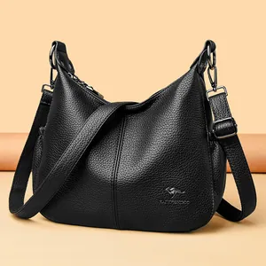 Women Hobo Shoulder Bag Large Capacity PU Leather Crossbody Bag With Pebbled Texture Mother Bag Daily Fashion Handbag