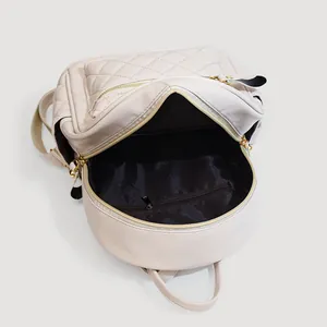 Eleganter gesteppter PU-Lederrucksack für Damen mit einem geräumigen Innenfachdesign