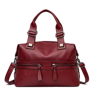 Damen Große Kapazität PU Leder Handtasche Mode Multi Pocket Top Handle Bag Casual Reise Crossbody Umhängetasche Für Damen