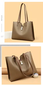 Élégant sac cabas en cuir texturé marron avec ferrures dorées et fines bretelles