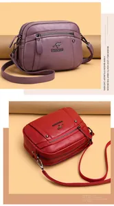 Elegante crossbodytassen van gestructureerd leer voor dames in paars en felrood