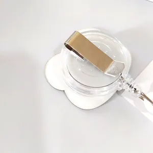 Detailed back view of a cat paw retractable badge reel with a metal clip for ID cards