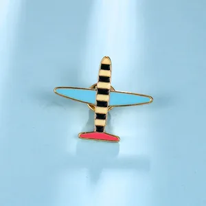 Vibrant cartoon airplane enamel brooch pin accessory for summer shirts and tops