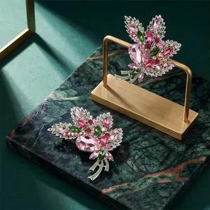 Vintage Übergroße Blume Brosche Für Damen Legierung Strass Floral Pin Mode Schmuck Schal Clip Strickjacke Zubehör Geschenk