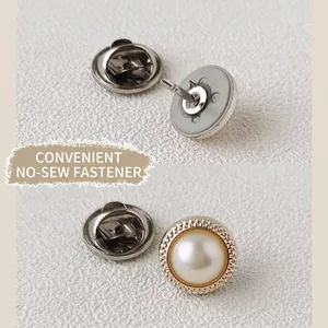 Elegant sew-free pearl brooch pin set for women's shirts to prevent exposure effortlessly