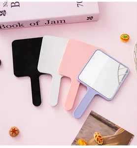 Specchi da trucco quadrati portatili in ABS in colori nero, bianco, rosa e viola